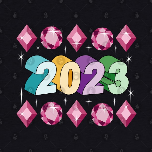 Happy New Year 2023 - Gems Art by Designoholic